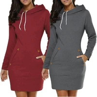 binikis secret autumn and winter pullover dress women fashion long sleeve hoodie casual slim fit hooded dresses for women