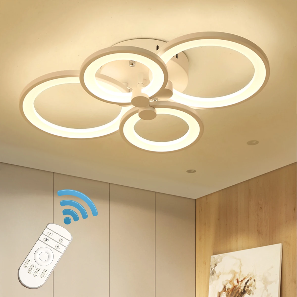 Ganeed-lámpara de techo acrílica regulable con Control remoto, accesorio de montaje empotrado, para sala de Estar, comedor, hogar y Loft