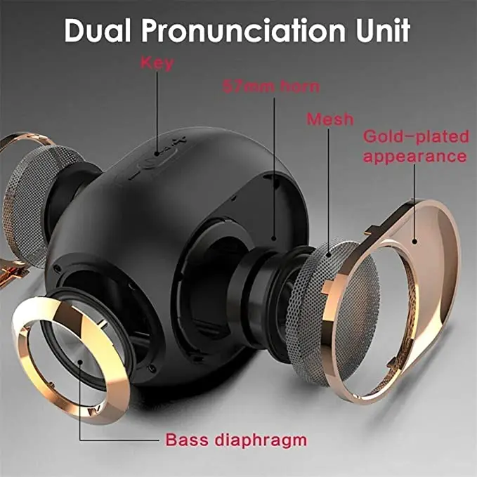 2021 последним Золотой Динамик Беспроводной Bluetooth 108DB Водонепроницаемый венчик для