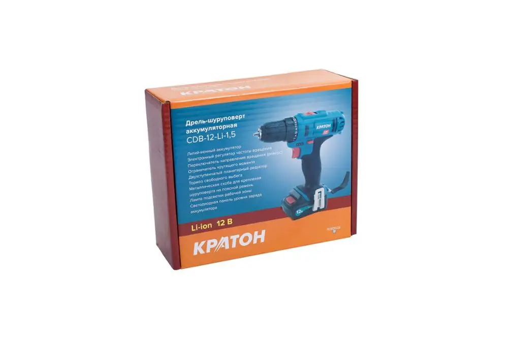 Дрель-шуруповерт аккумуляторная Кратон CDB-12-Li-1 5 | Инструменты
