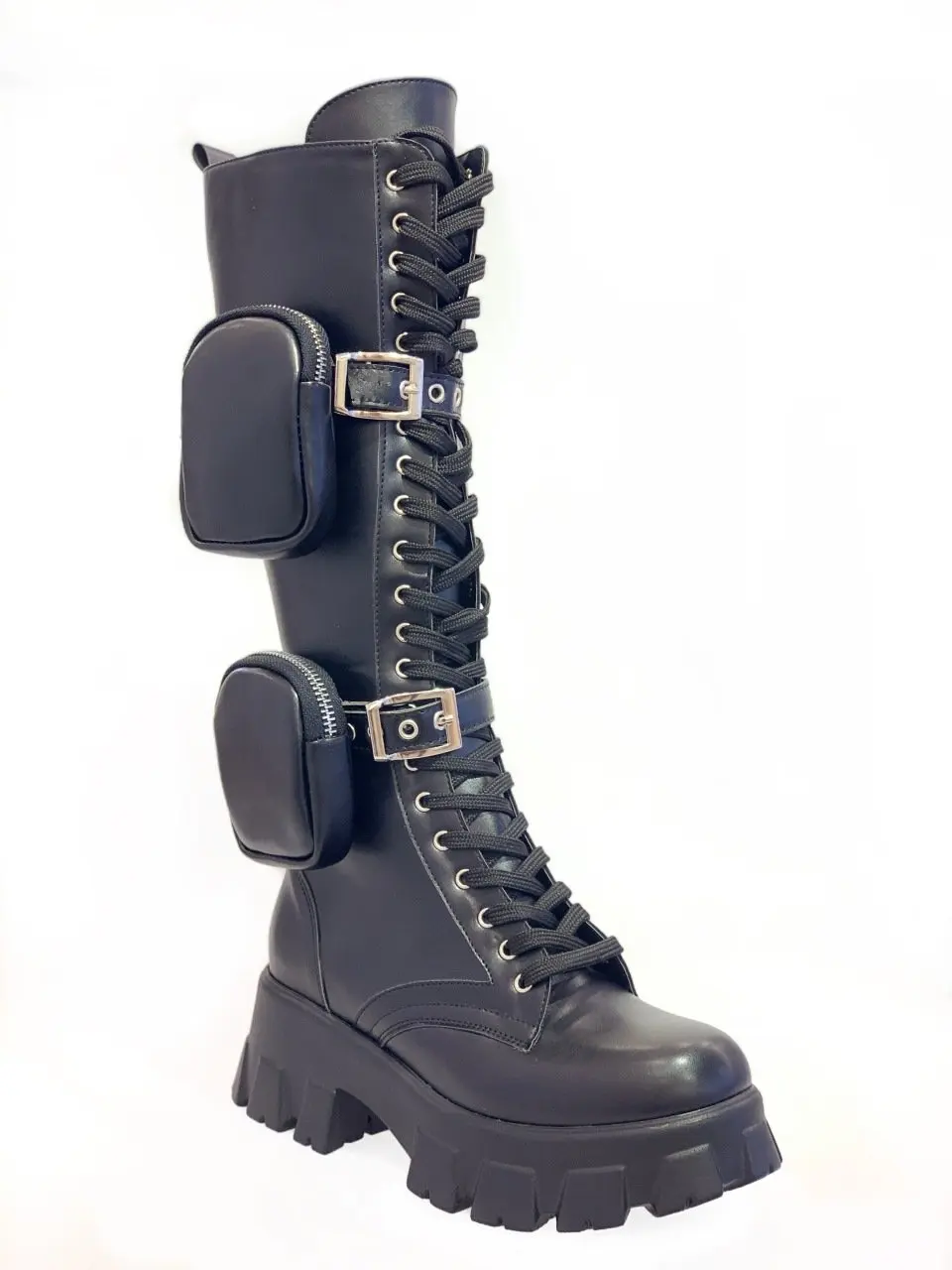 Женские ботинки с карманами кожаная обувь новый роскошный дизайн на высокой