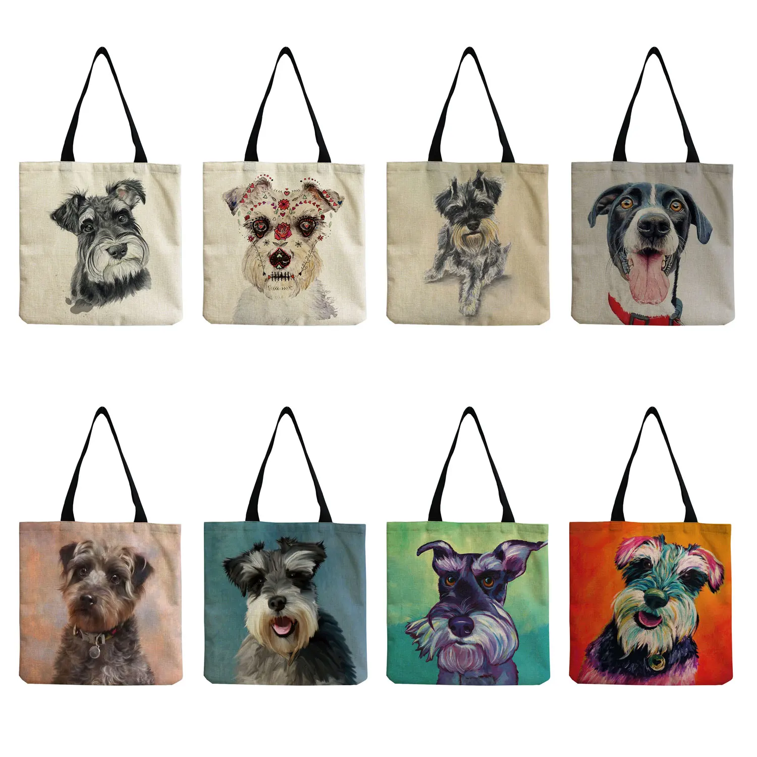 

Сумка-тоут женская с принтом собаки, сумочка на плечо в Корейском стиле, повседневная Экологически чистая вместительная шоппер