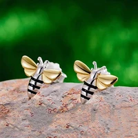 new creative little bee animal fashion earrings for women men unisex ear studs insect party jewelry gifts male female bijoux