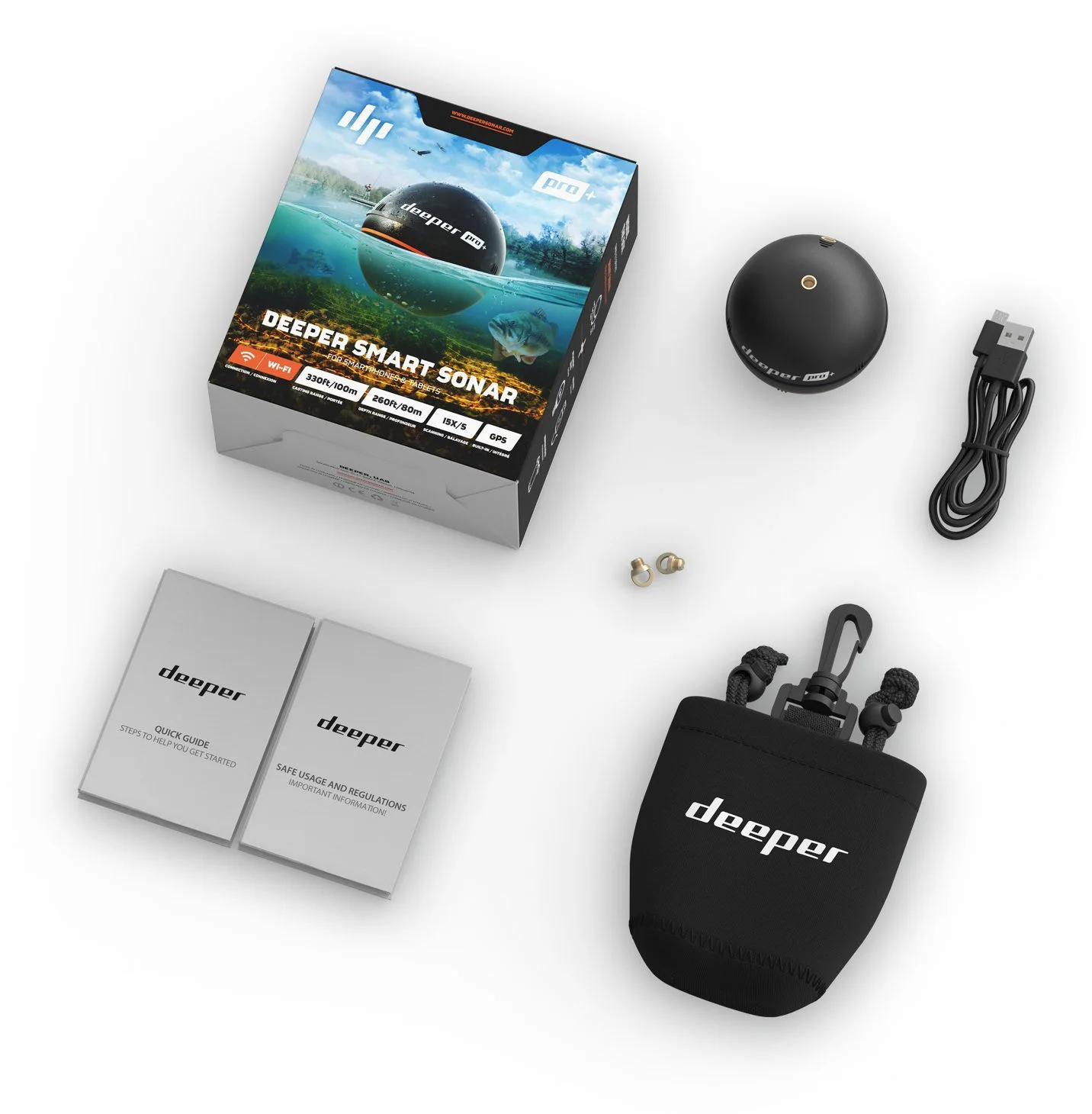 Беспроводной эхолот Deeper Sonar Pro+ (Wi Fi+GPS)|Морской GPS| |