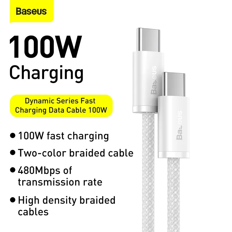 Baseus 100 Вт USB C кабель к Type для Macbook Pro ipad PD быстрое зарядное устройство Шнур Type-c Xiaomi