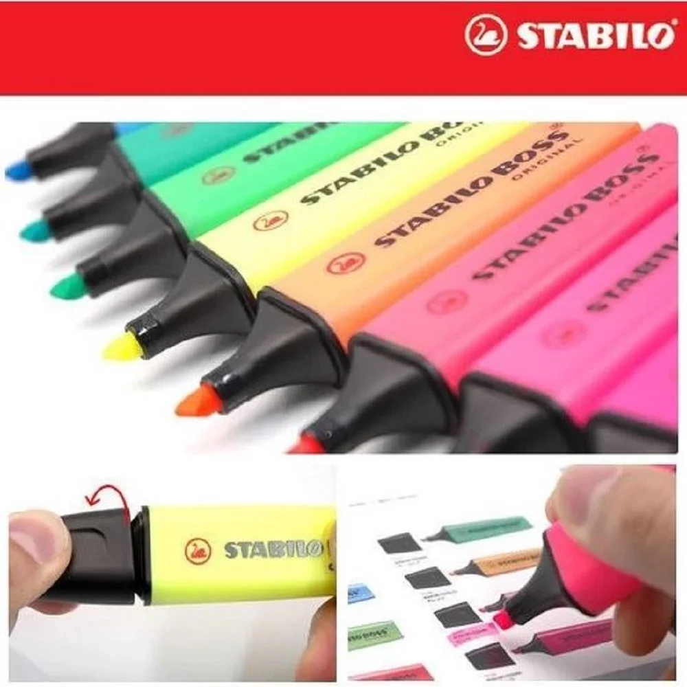

Флуоресцентный маркер Stabilo Boss, 15 шт., пастельные цвета, школьные и офисные принадлежности, оригинальный Наклонный маркер, бесплатная доставк...