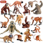 Фигурки в виде животных Oenux Forest, орангутан, Горилла, Гиббон, обезьяна, миниатюрные Игрушки для раннего развития, милый подарок на день рождения