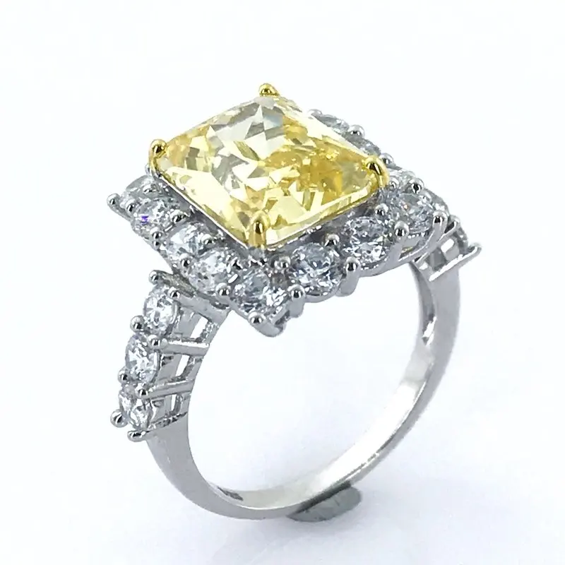 Импортное бриллиантовое кольцо монтюр багет желтый топаз специальное