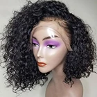 Короткий парик Фея бразильские прозрачные кружевные человеческие волосы парики 13x1 предварительно выщипанные дешевые волнистые волосы для темных женщин