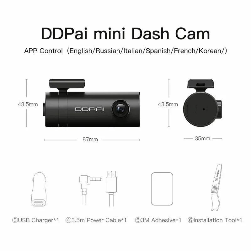 

DDPAI Dash Cam Mini 1080P HD Android Wifi Smart Connect Car Camera Recorder Parking Monitor Vehicle Drive Hidden Auto Video DVR