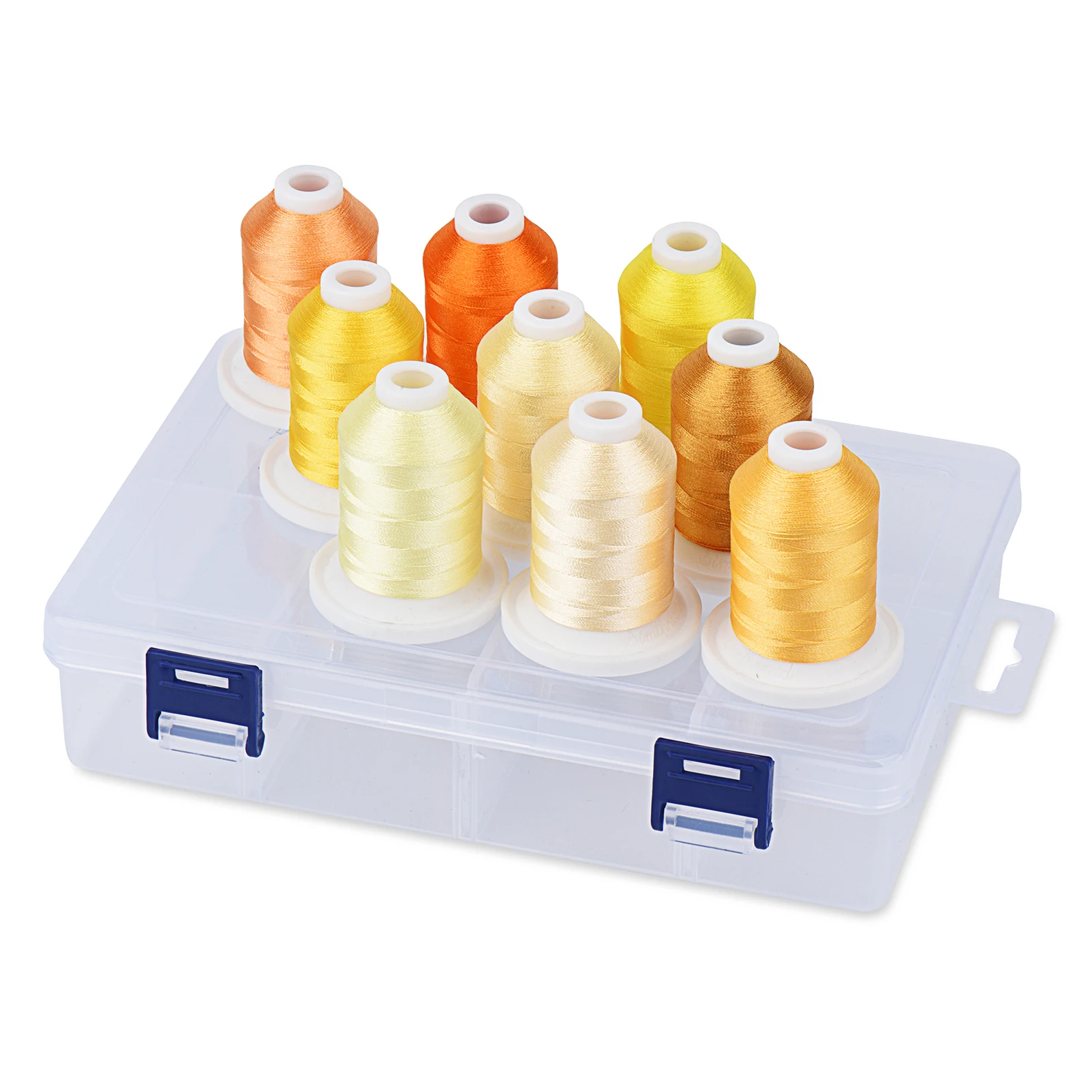 Нить для вышивания Simthread с пластиковым ящиком хранения 9 цветов в наборе 800 ярдов