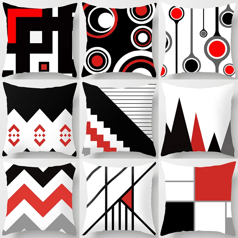

Red Striped Polyester Decorative Pillow Cover 45X45 Pillowcase Comfortable Pillow Case For Sofa Home Decor Pillow Covers 40548P