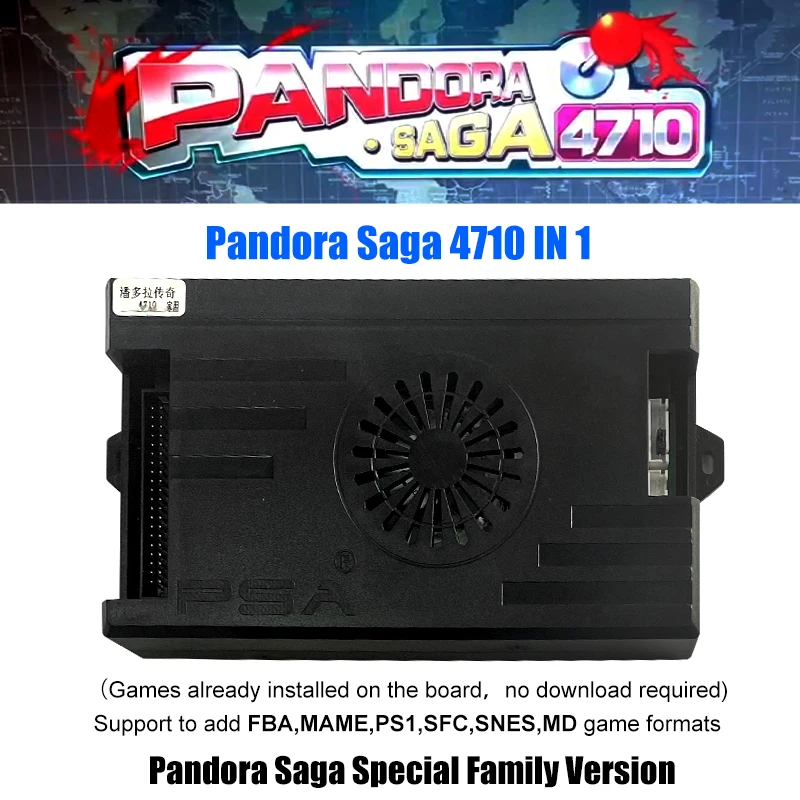 

Arcade Pandora Saga Box 4710 in 1 Home To Jamma Mainboard PCB Cartridge Joystick Game Console Cabinet Machine HDMI VGA 3D Game