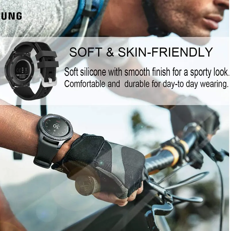 Ремешок для samsung gear S3 Frontier Galaxy watch 46 мм Активные мужские ремешки 22 мм силиконовый браслет ремешок для часов huawei watch gt 2