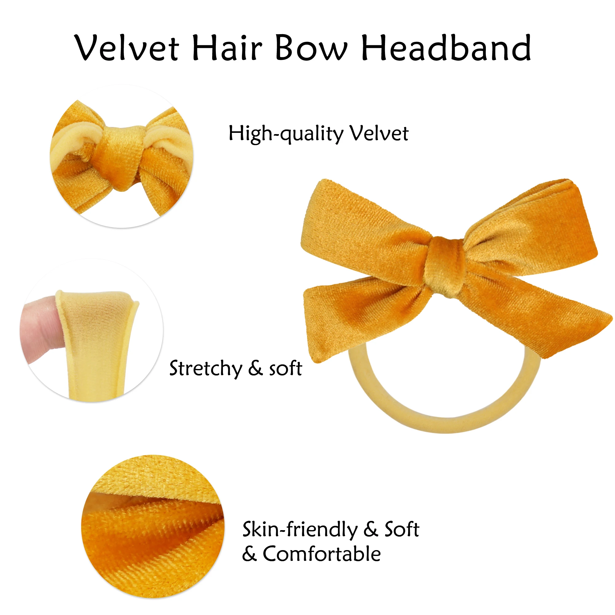 6Pcs Baby Bow Headband Nylon Headbands Hair Bands for Children Girls Soft Hairband Newborn Hair Accessories Toddler