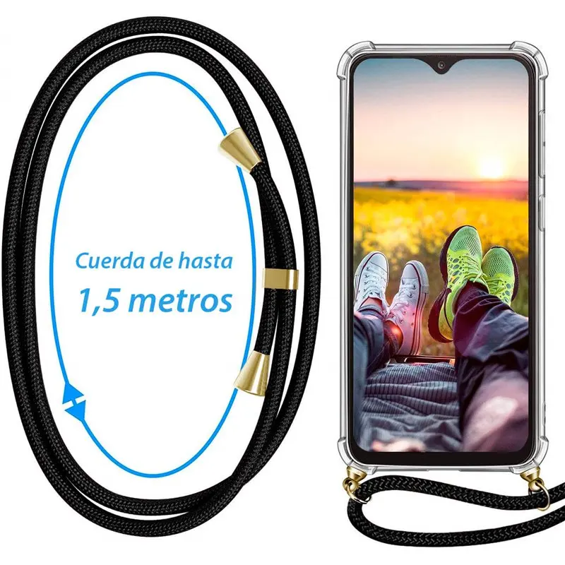 Transparent Shockproof Case with rope Compatible with Xiaomi Mi Note 10/10T/9/8 Lite Pro /A2/A3/K20/Poco X3 / NFC/ Mi 11 TPU Cas
