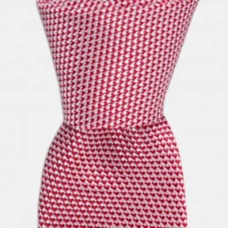 

Red White print silk tie 67828215