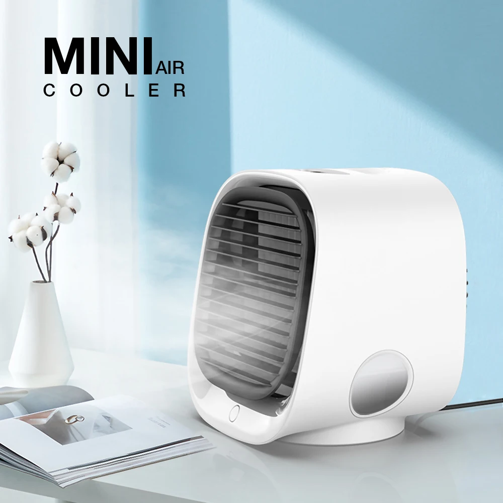 

Summer Multi-functional Mini USB Air Desktop Air Conditioner Cooler Fan With Night Light Water Cooling Fan Humidifier Purifier