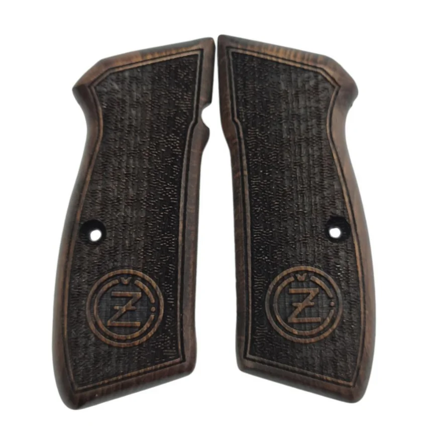 Ручка и чехол для CZ-75 Специальный лазерный Cut Walnut Wood Возьмитесь Gun Захваты