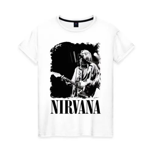 Фото Женская футболка хлопок nirvana kurt cobain