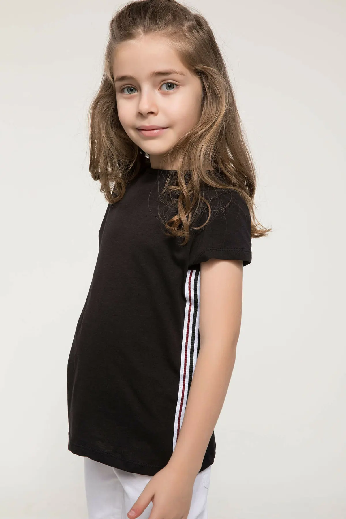 DeFacto/Летняя Детская Удобная футболка с короткими рукавами и круглым вырезом для