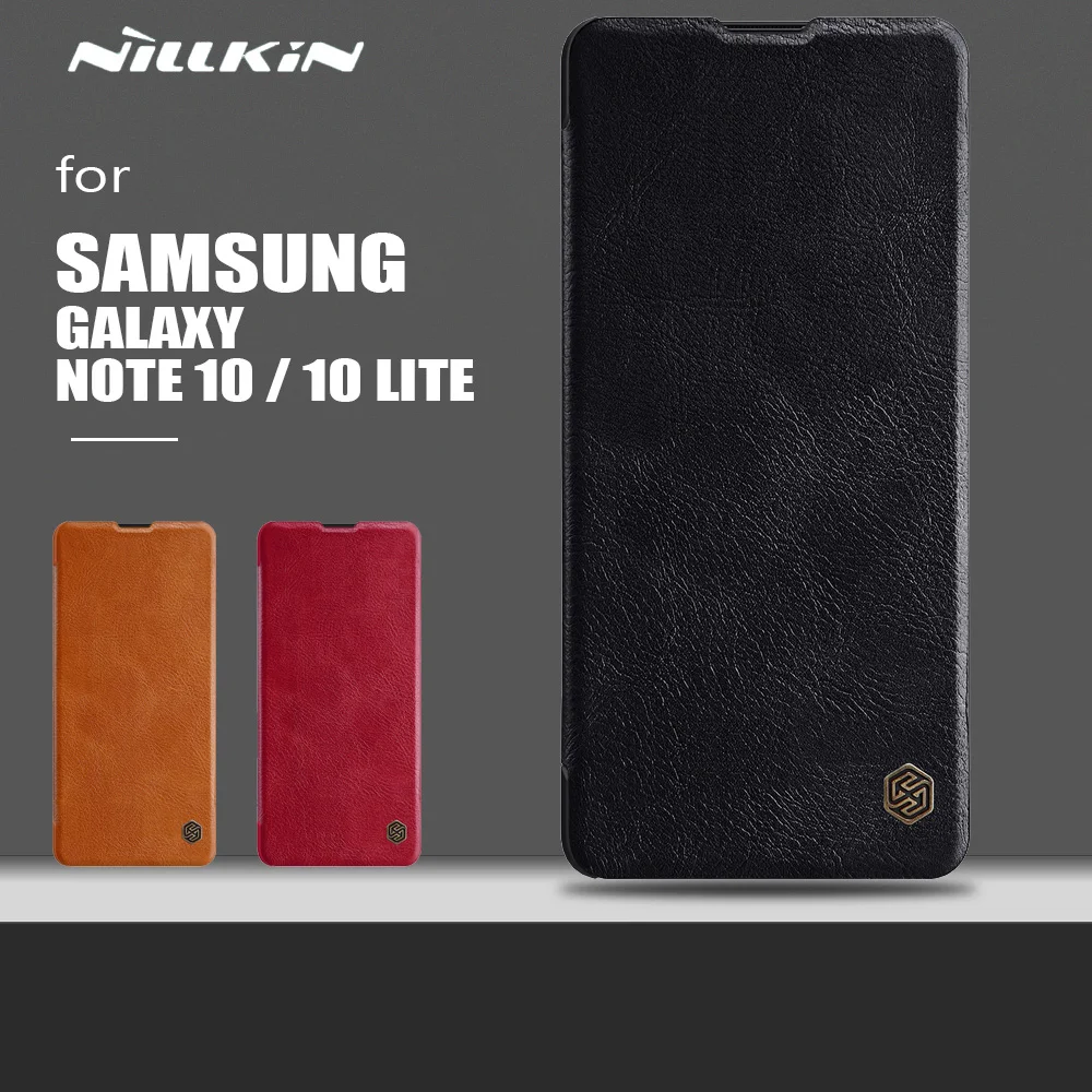 

Чехол Nillkin для Samsung Galaxy Note 10 Lite, чехол Qin из искусственной кожи с откидной крышкой, тонкий защитный чехол для телефона Samsung Note 10 Lite