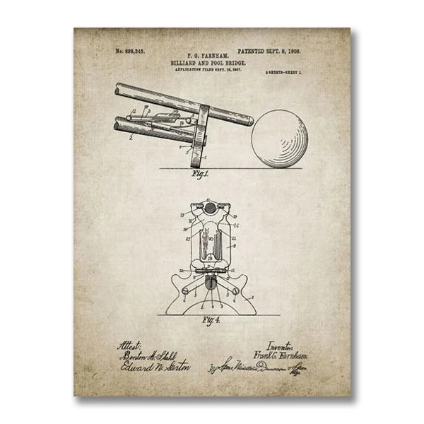 

Художественный принт "Винтаж бильярд" dulike