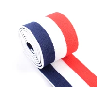 38m high elastic striped webbing elastic band used for clothing design striped elastic bands redwhitenavy blue for hair clear
