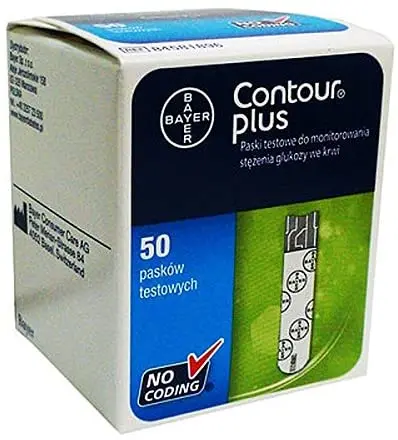 

New Bayer CONTOUR PLUS Blood Glucose Test Strips 50 pcs (Box) Exp 2022-06 Code Free Worldwide Shipping Free
