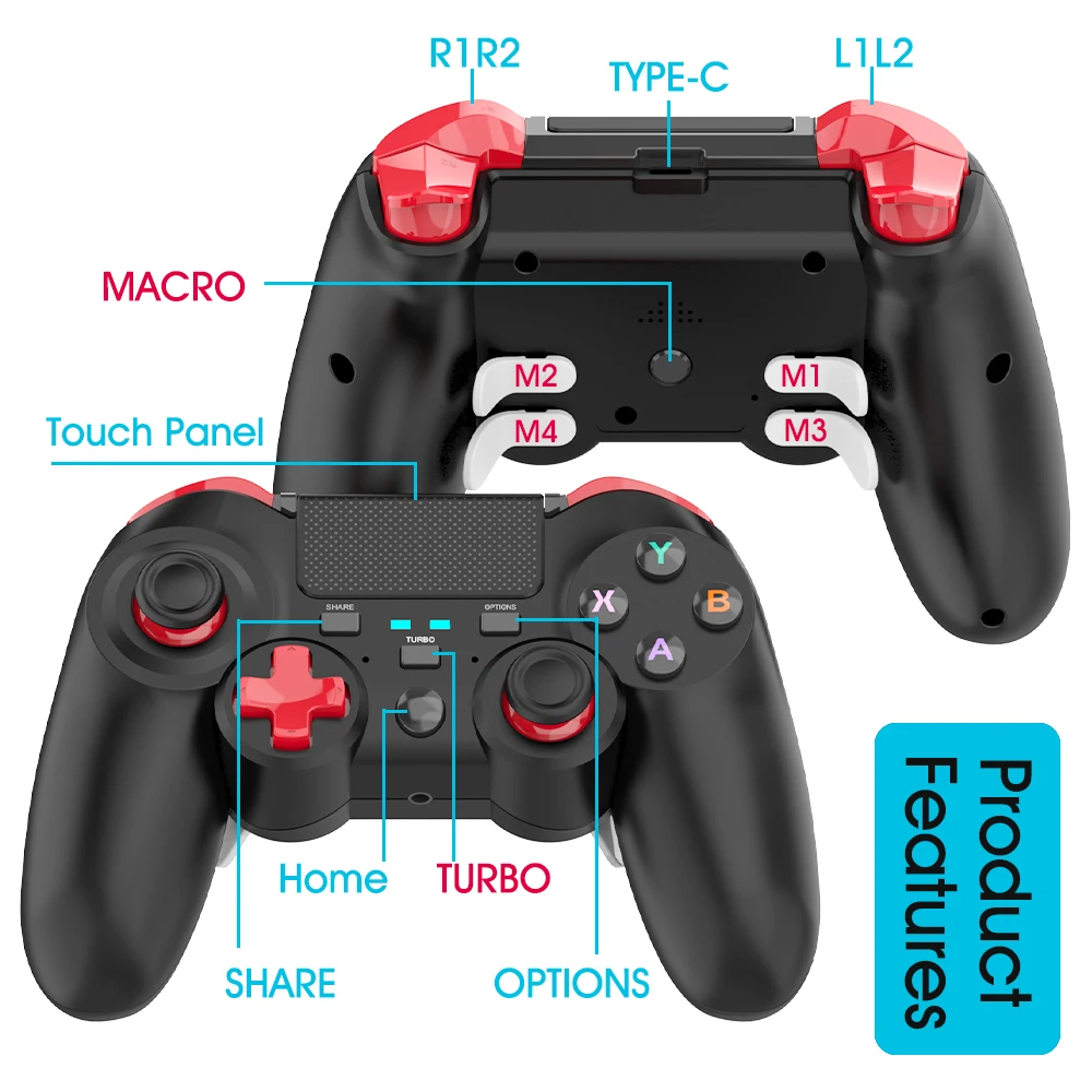Беспроводной игровой геймпад для PS4 Elite/Slim/Pro Dualshock 4 контроллер с программируемой