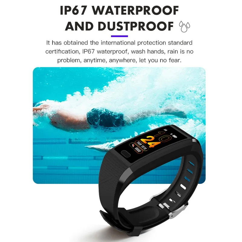 118 Plus умный Bluetooth браслет фитнес для здоровья трекер пульсометр мониторинг