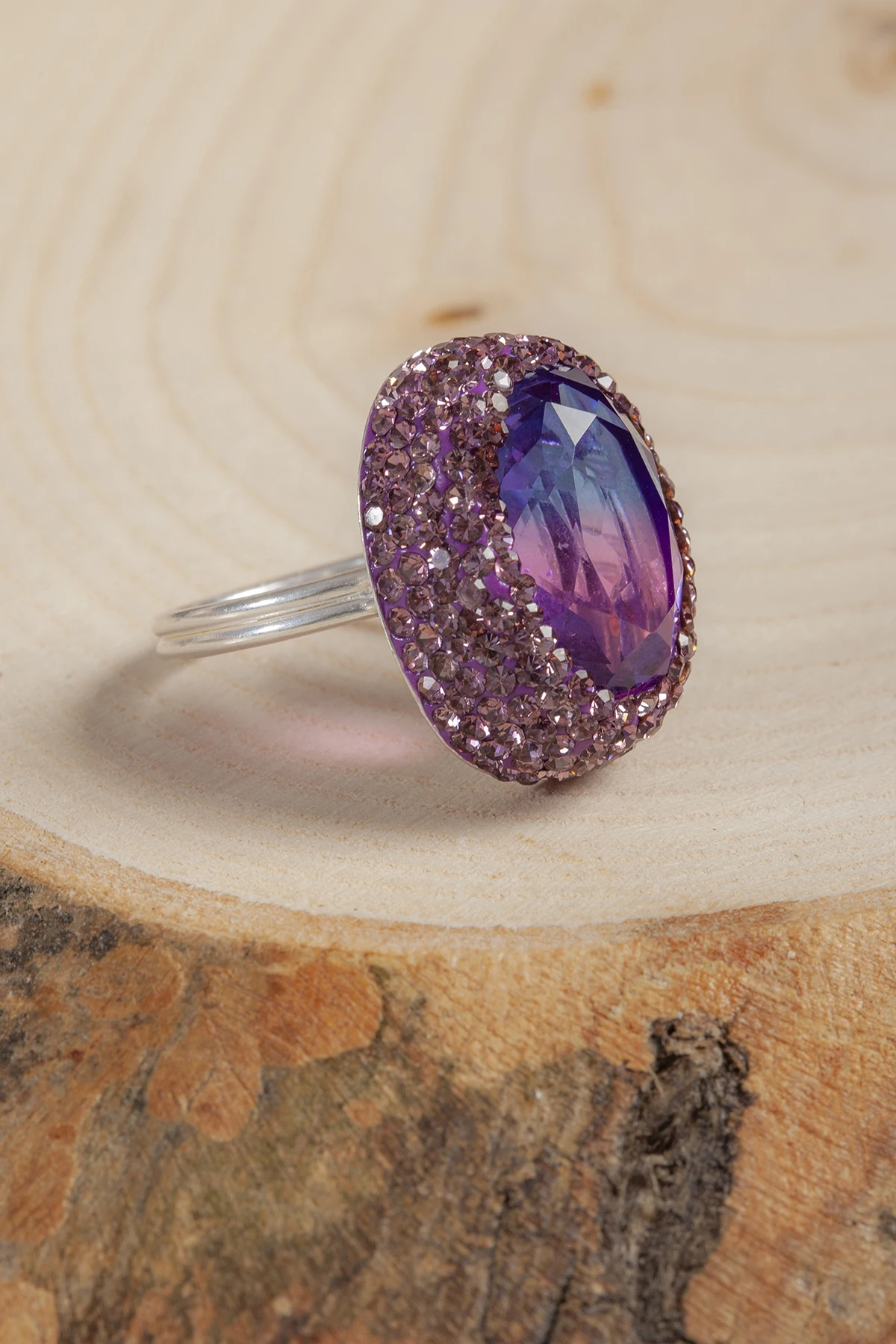 

Sterling silver Turkish handmade jewelry purple tourmaline women's ring