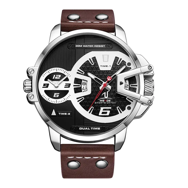 WEIDE мужские часы, спортивные военные часы с белым циферблатом, Мужские Аналоговые часы, кварцевые наручные часы, водонепроницаемые, Relogio Masculino reloj - Цвет: A