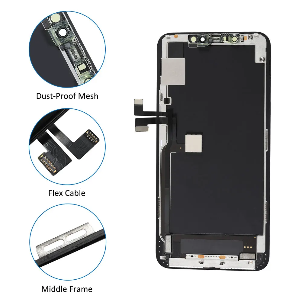 EK-pantalla LCD OLED suave para iPhone, montaje de digitalizador con pantalla t&aacute;ctil, reemplazo de tono verdadero, compatible con regalo, 11Pro MAX-2
