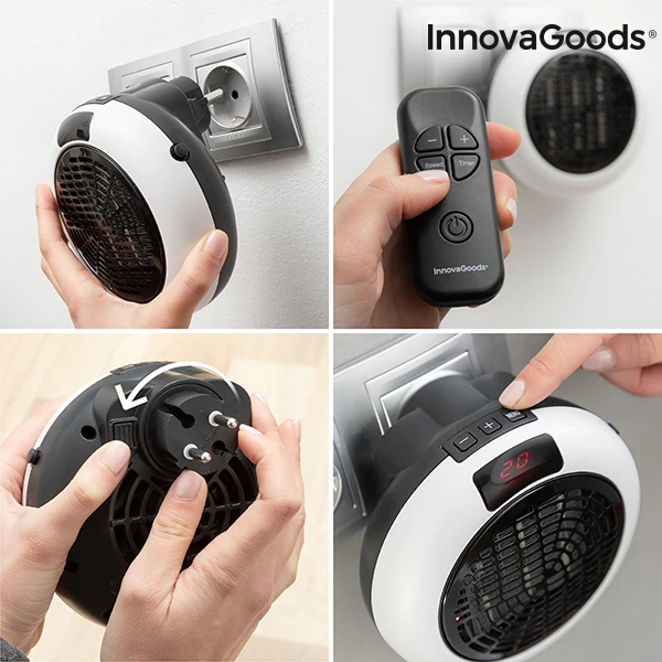 InnovaGoods мини Керамика нагреватель с пультом дистанционного управления Управление 600W