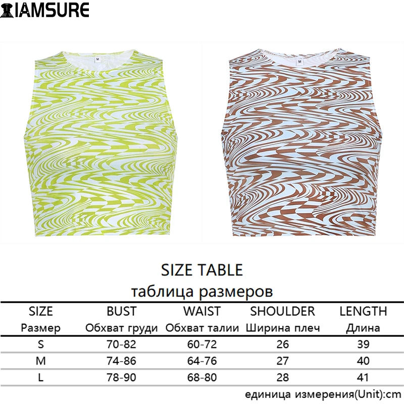 

IAMSURE Elegant Ladies Paisley Print Crop Tops Women 2021 Fashion Slim O-Neck Sleeveless Tank Top Casual Streetwear Beach Style