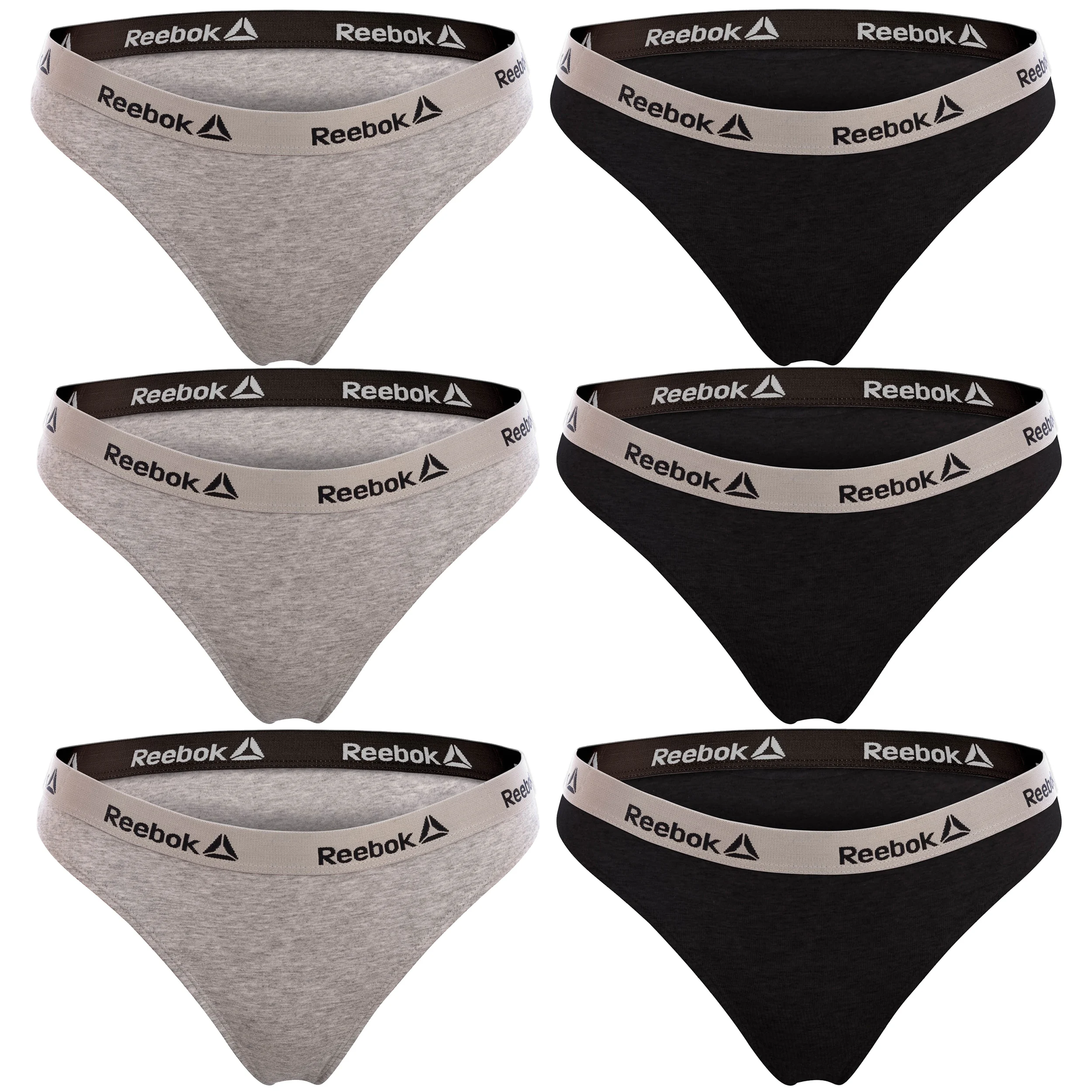Женские спортивные стринги 2/6 шт. в черном и сером цветах|Женские трусики| |