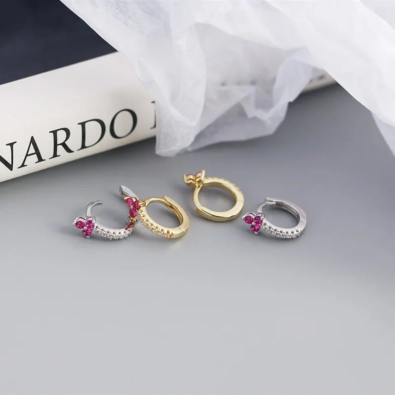 

A00448 Jazaz 925 Sterling Silver Luxury Pave Colorful Zircon Romantic Flower Stud Earrings for Women Charming Party Wedding