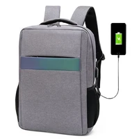 usb charging reflective stripe functional backpack large capacity 15 6inch laptop bags mens travel casual school bag rucksack