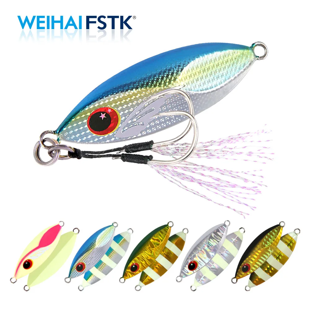 

FSTK NEW Casting Metal Jig 20G 30G 40G 60G 80G Shore Cast Jigging Spoon Sea Bass Fishing Lure Artificial Bait Spinning Tackle