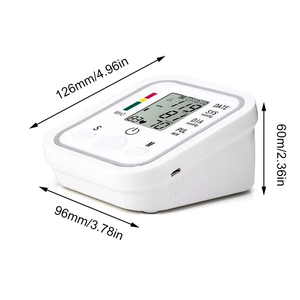 Портативный тонометр артериального давления на руку заряжаемый с голосовым