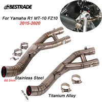 60mm motorcycle exhaust system mid link pipe middle connect tube slip for yamaha r1 yzf r1 mt 10 fz10 2015 2020 remove catalyst