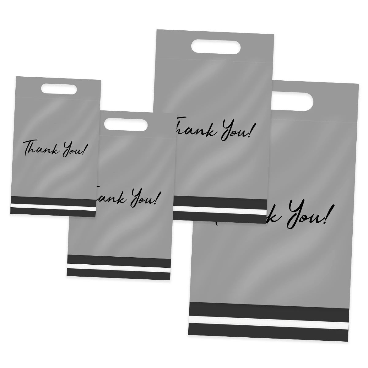 50 шт. серые пластиковые пакеты для почтовых отправлений с принтом Thank You