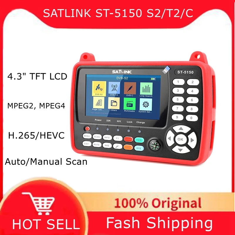 Оригинальный SATLINK ST 5150 DVB S2/T2/C COMBO HD спутниковый Finder метр H.265 HEVC MPEG 4 Поддержка QPSK 8PSK