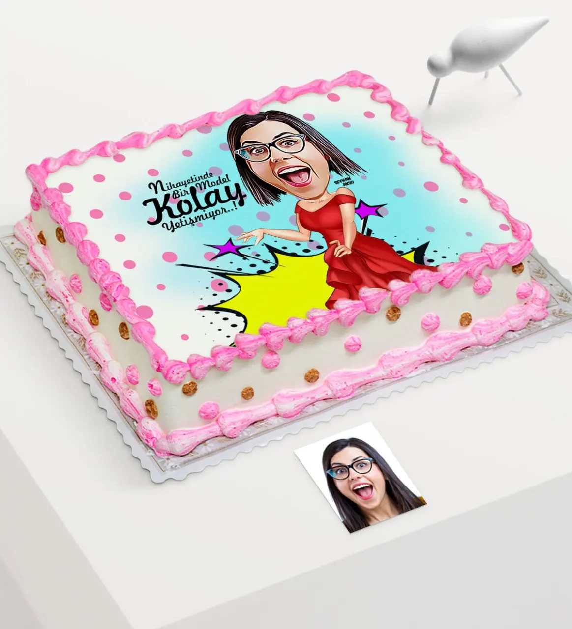 Персонализированный женский шаблон мультяшный принт возрастной торт для