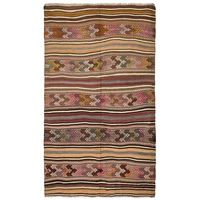 brown classic kilim rug 4x7 nordic patterned area rug faded floor rug farmhouse floor rug distressed rustic rug