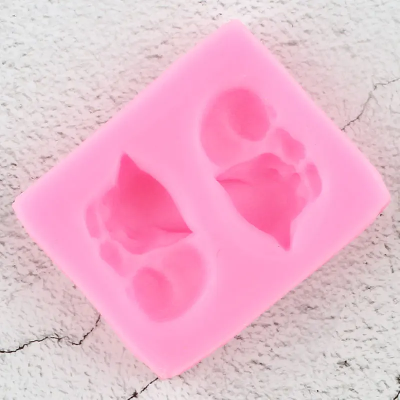 

3D Cute Cat Silicone Mold Baby Birthday Cupcake Topper Fondant Molds Cake Decorating Tools Resin Candy Chocolate Gumpaste Moulds