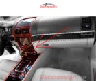 Комплект декоративных рамок для приборной панели Volkswagen Touareg 2003 -2009, отделочные аксессуары, черный, углеродное волокно, красный