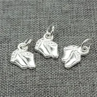 8 Pieces 925 Sterling Silver Footprint Baby Foot Print Charms for Bracelet