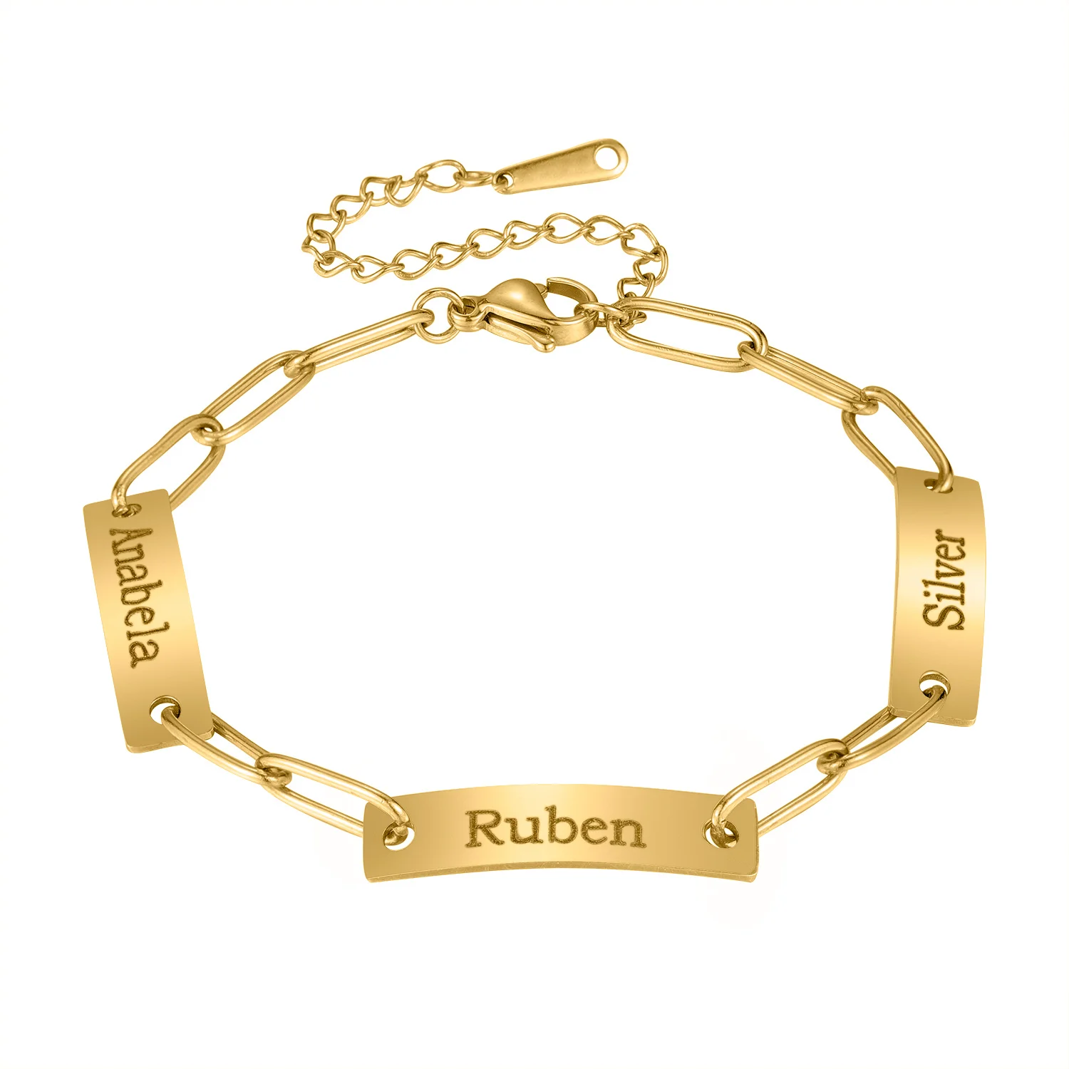 

Multiple Name Personalized Bar Bracelets for Women Stainless Steel Link Chain Custom Name Bracelets BFF Bracelet Gift Jewelry